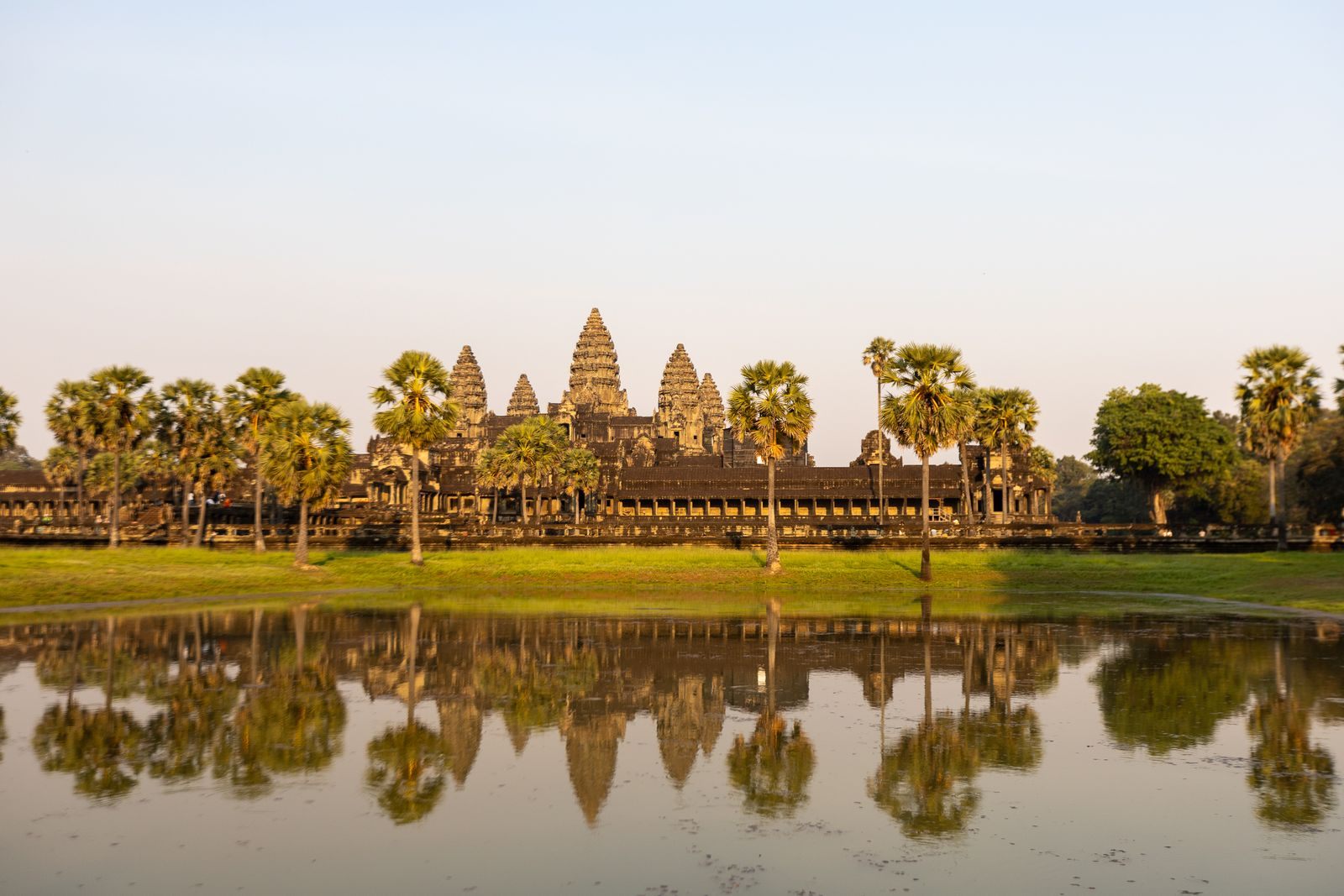 Angkor Wat reflected in the water, Siem Reap, Cambodia