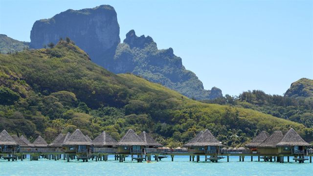 Overwater bungalows in Bora Bora